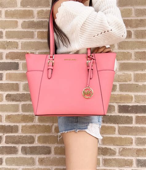 michael kors rose pink bag|Michael Kors large pink tote.